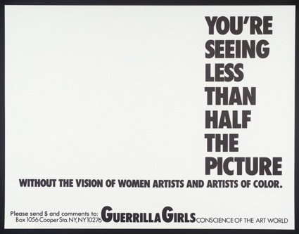 Guerrilla Girls, [no title] 1985-90. © courtesy www.guerrillagirls.com. Imagem: cortesia da Tate 